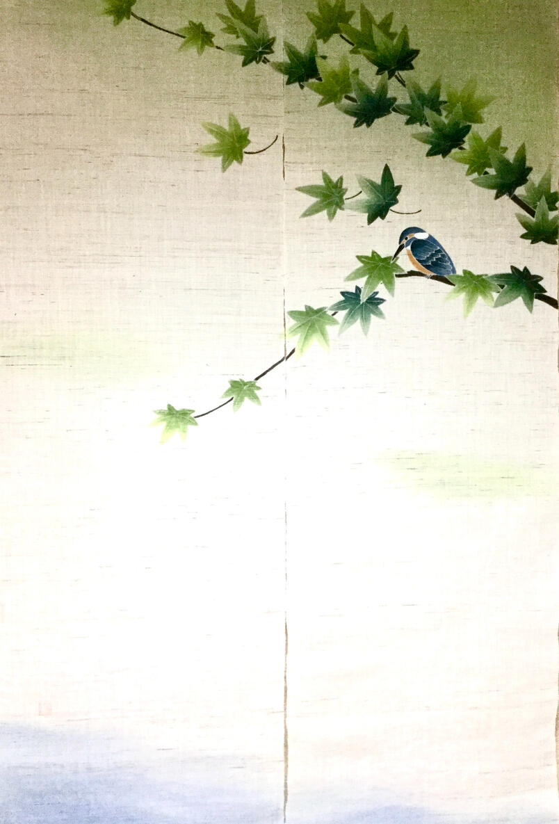 青楓にカワセミ